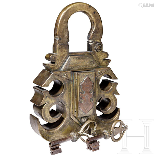 A large Syrian padlock, ca 1900