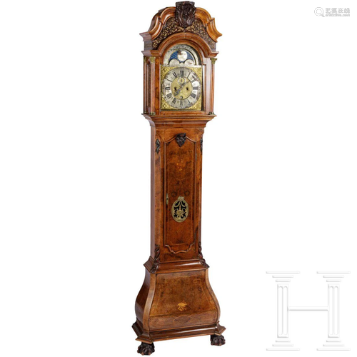 A Dutch grandfather clock by J. Grooberge in