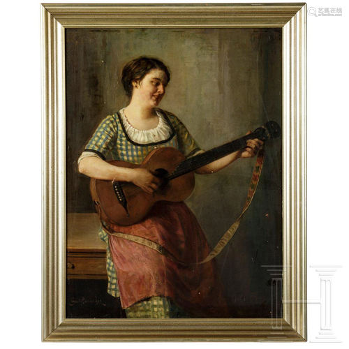 Gustav Rienäcker - a portrait of a guitar player,