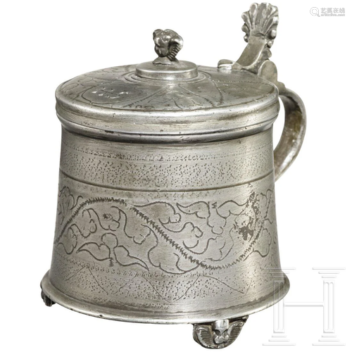 A small Austrian pewter tankard, 2nd half of the 16th