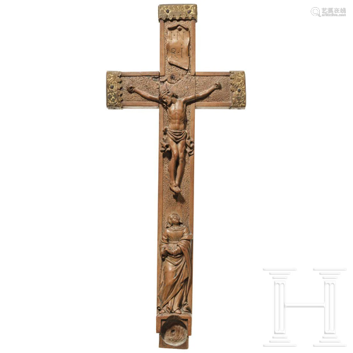 A South German crucifix carved from boxwood, circa 1600