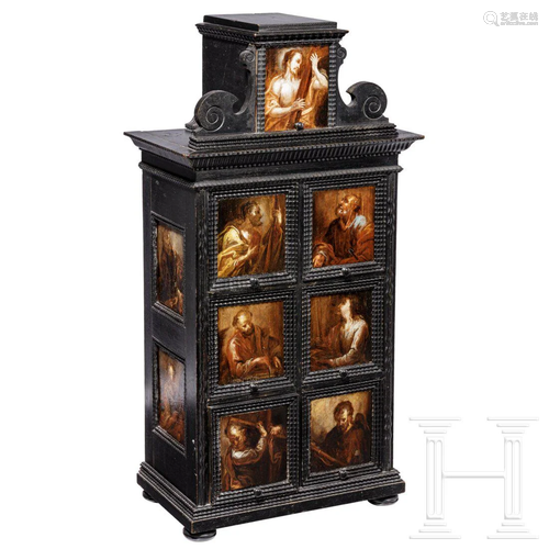 A painted baroque cabinet case, circle of Kremser