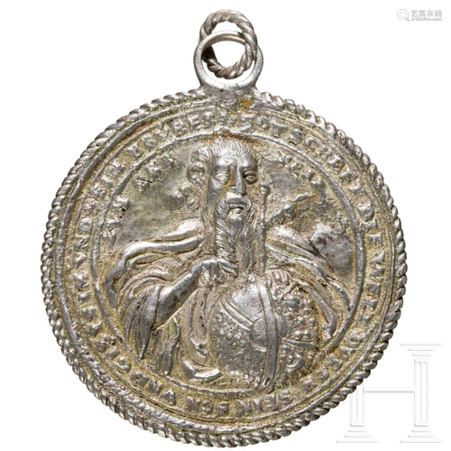 A German religious silver medal, circa 1600, later cast