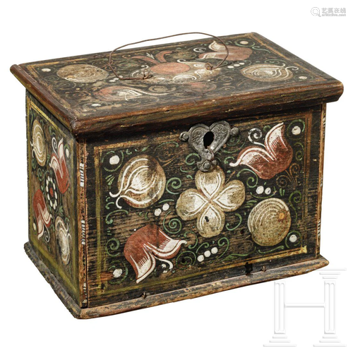 An Upper Swabian wedding casket with bismuth paintings,