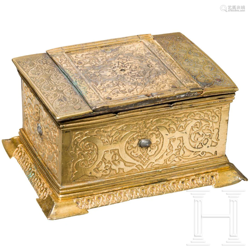 A German etched and gilt Renaissance casket, circa 1560