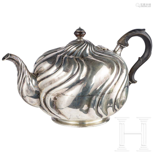 A German silver tea pot, Master SC, Augsburg, 1785 -