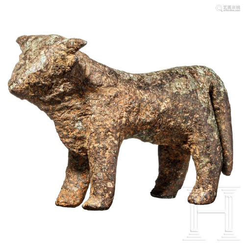 An Etruscan bronze bull, 6th century B.C.