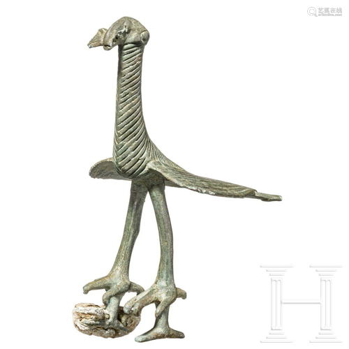 A charming Byzantine bird figure, bronze, 6th - 7th