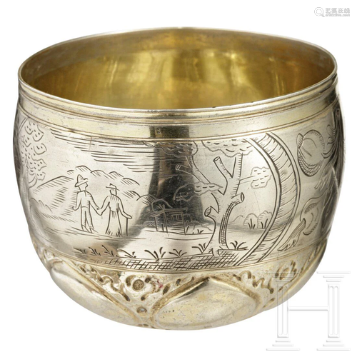 A silver tummler (fist cup), Augsburg, Ferdinand