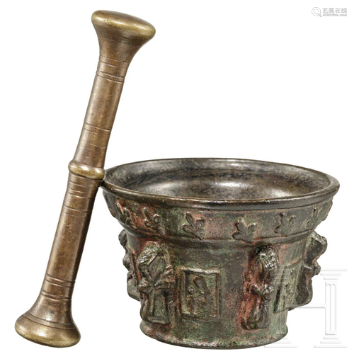 A small French bronze mortar, 17th century