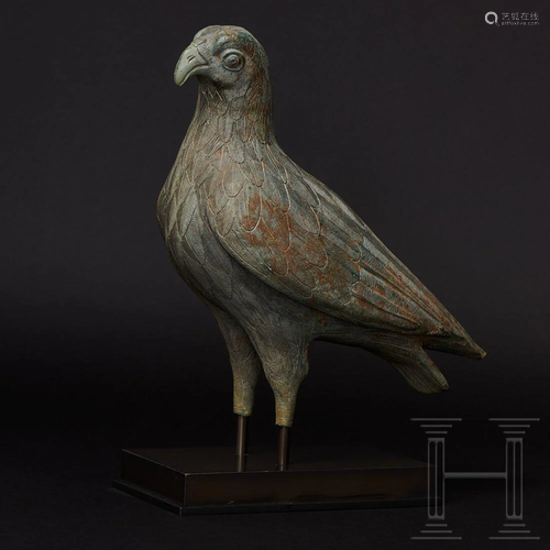 A Greek bronze eagle of unusual stature with