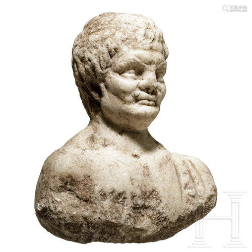 A Roman marble bust of a hero, 2nd - 3rd century