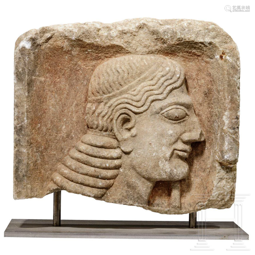 A Greek archaic funerary stele of a warrior, 1st half -