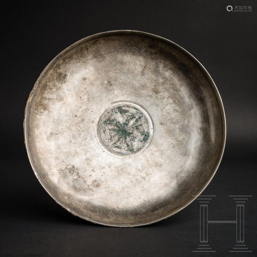 An early Persian Sasanid silver bowl, 3rd - 4th century