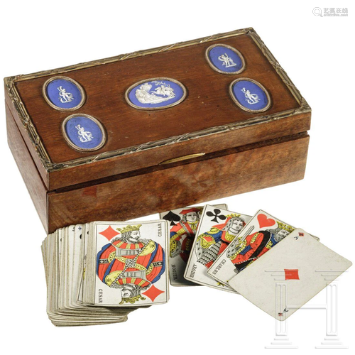 A German neo-classical card-box with wedgewood-plaques,