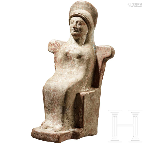 An enthroned archaic Greek deity, 6th century B.C.