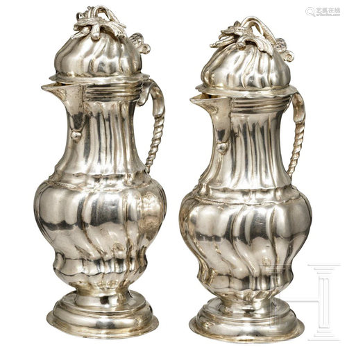 Silver vinegar and oil jugs, Augsburg, Ignatius Caspar