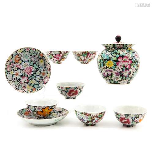 A Colletion of Mille Fleur Decor Porcelain