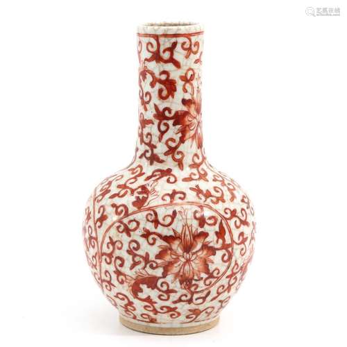 A Orange Floral Decor Vase