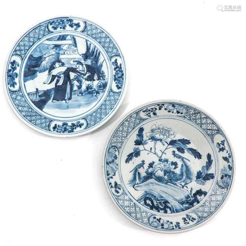 A Lot of 2 Blue and White Plates