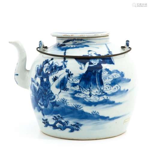 A Blue and White Tea Kettle