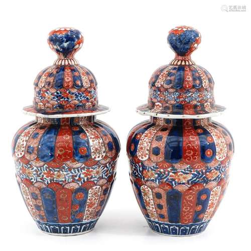 A Pair of Imari Ginger Jars