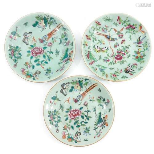 A Series of 3 Cantonese Plates