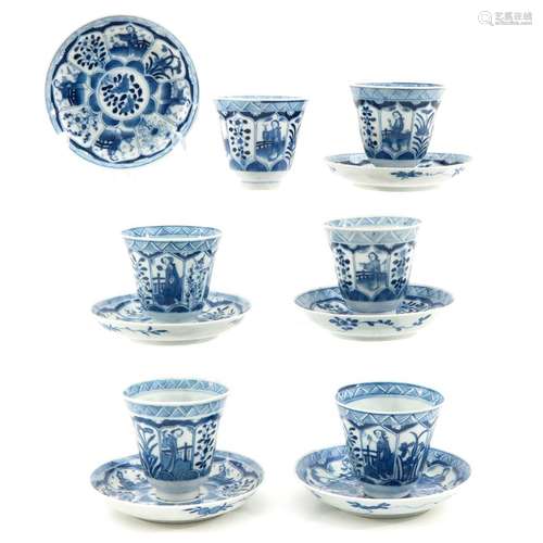 A Series of 6 Cups and Saucers