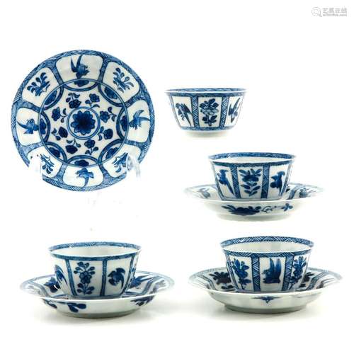 A Set of 4 Cups and Saucers