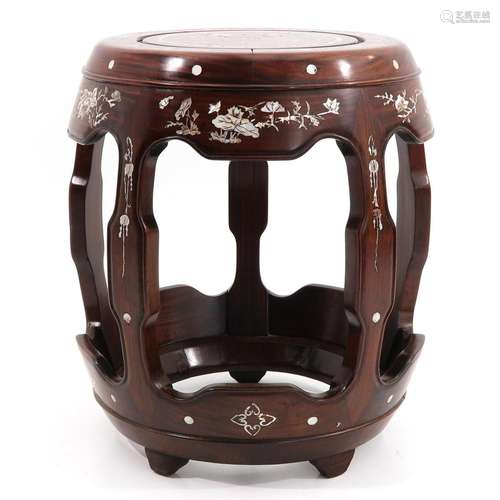 A Carved Wood Stool or Pedestal