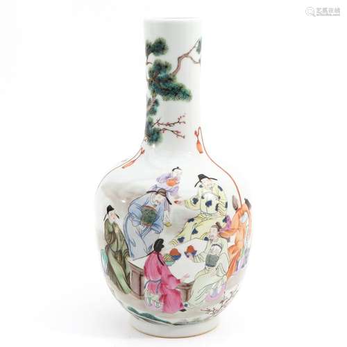 A Famille Rose Bottle Vase