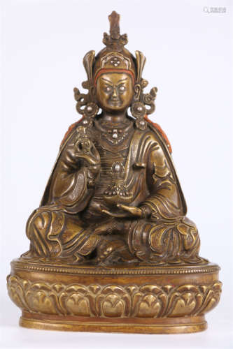 A Copper Padmasambhava Buddha Statue.