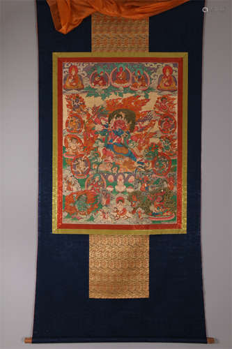 A Vajrakila Buddha Thangka.