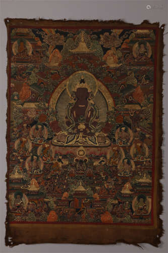 An Amitayus Buddha Thangka.