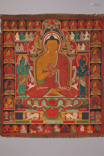 A Sakyamuni Buddha Thangka.