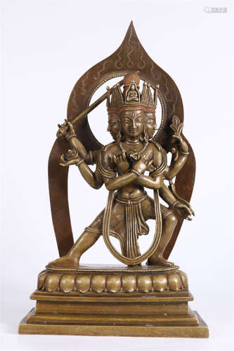 A Copper Vajrapani Buddha Statue.