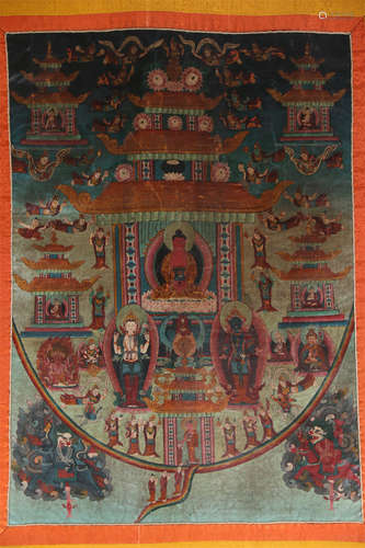 An Amitabha Buddha Thangka.