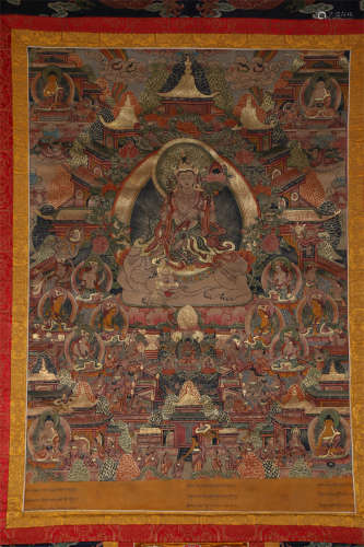 A Samantabhadra Buddha Cattlehide Thangka.