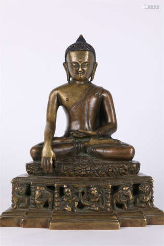 A Copper Sakyamuni Buddha Statue.