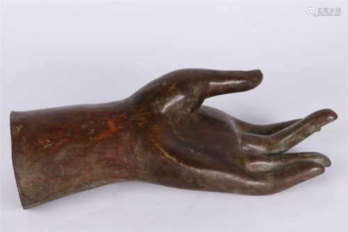 A Copper Buddha's Hand Sculpture.