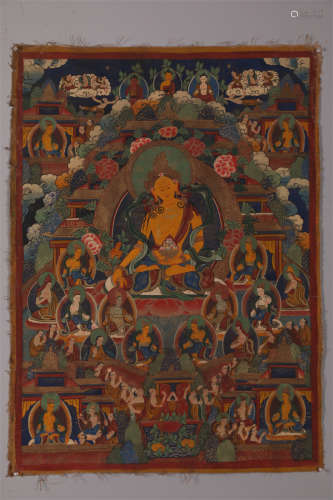 An Amitayus Buddha Thangka.