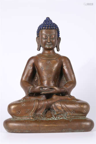 A Copper Sakyamuni Buddha Statue.