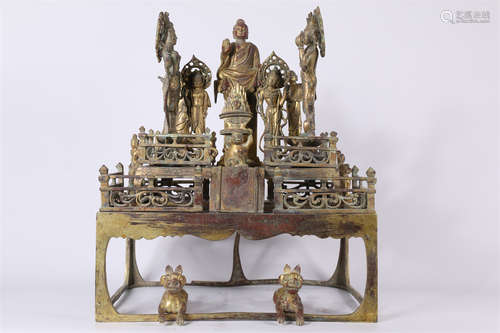 A Gilt Copper Buddhist Mandala.