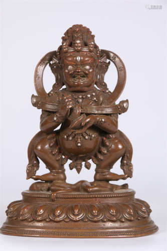 An Alloy Copper Mahakala Buddha Statue.