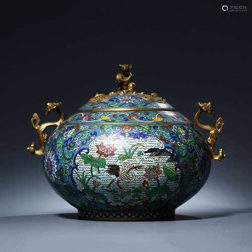 A Cloisonne Enamel Flower Ruyi Sceptre