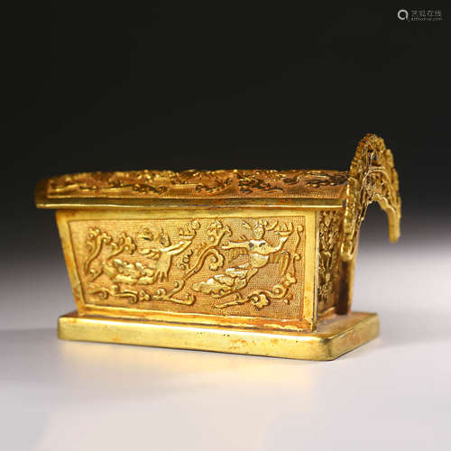 A Silver Gilding Coffin Ornament