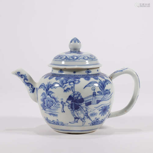 A Blue and White Figure Pot