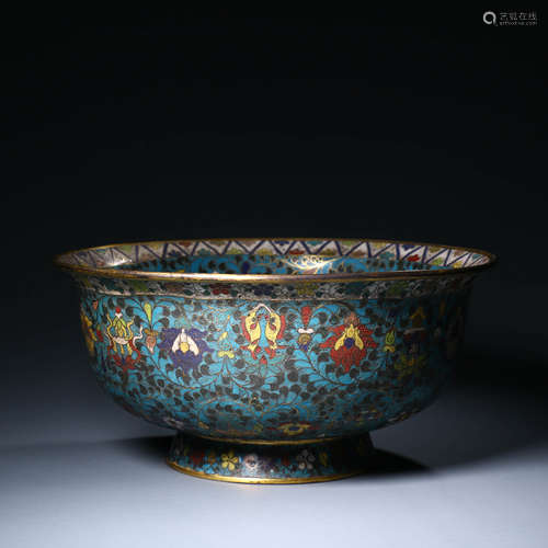 A Cloisonne Enamel Floral Bowl