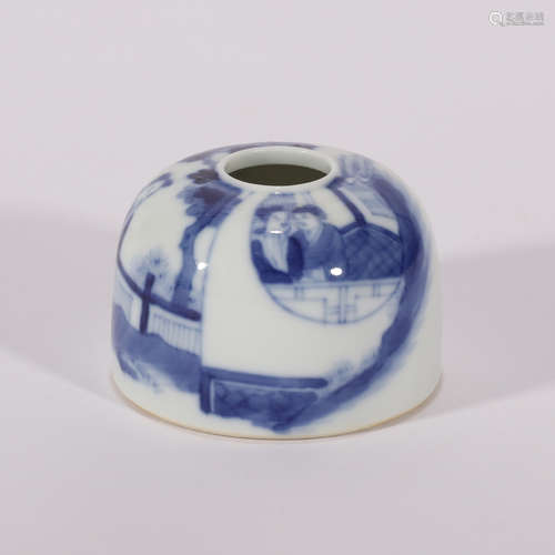 A Blue and White Figure Water Pot