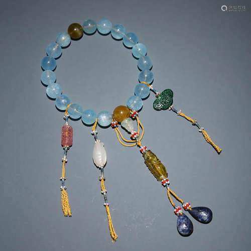 A Aquamarine Beads Hands String